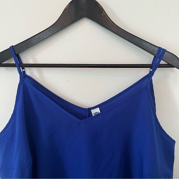 Old Navy Royal Blue Silky Adjustable Spaghetti Strap Vneck Camisole Tank‎ Top - Picture 6 of 7